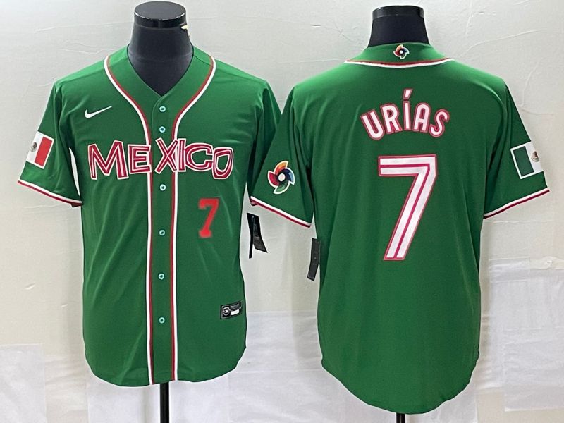 Men 2023 World Cub Mexico #7 Urias Green Nike MLB Jersey28->more jerseys->MLB Jersey